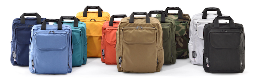 Savannah Luggage Works 「Boomer Bag」／前面のフラップポケットがデザイン特徴のSLWが1981年から作り続けている、2本手がついたバックパック。シンプルでラフな印象が魅力です。性別問わず使 える3サイズ展開。2月下旬発売予定。S￥27000、M￥29160、L￥31320