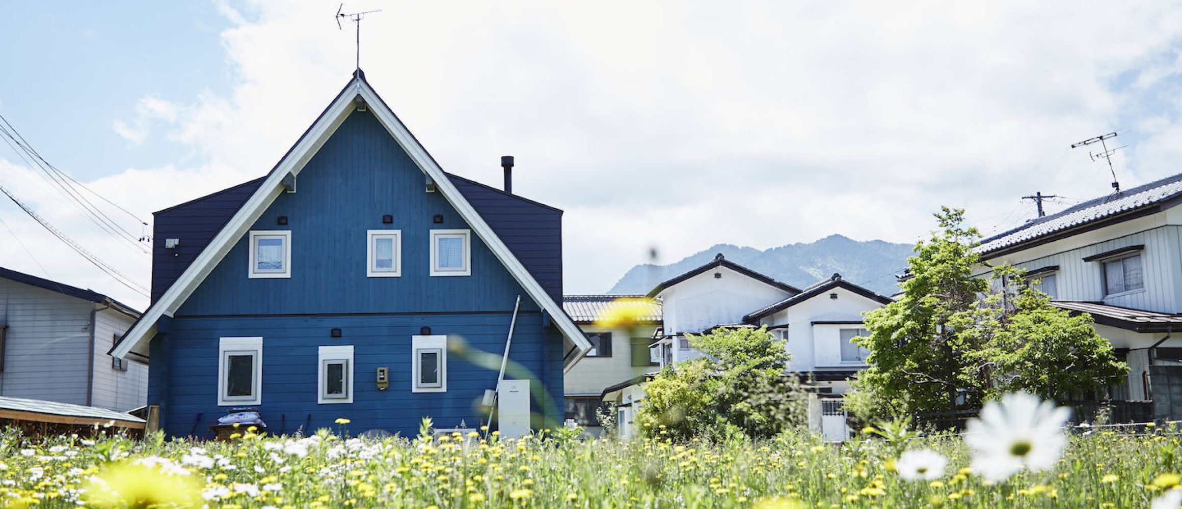 初夏の空にひと際映える、三角屋根の青い家。【BESSの家〜お宅訪問編〜 vol.8】