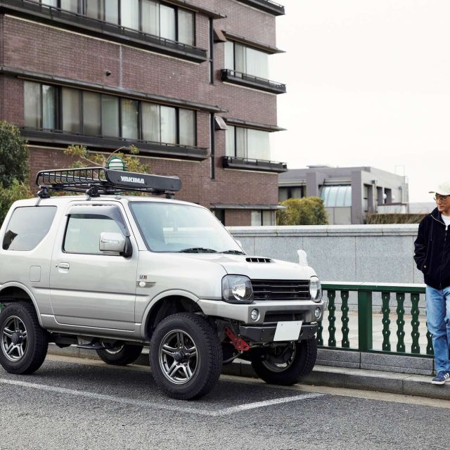 ジムニーJB-23 ワイルドな大型車を所有しながらも、 最も愛用しているのが3代目