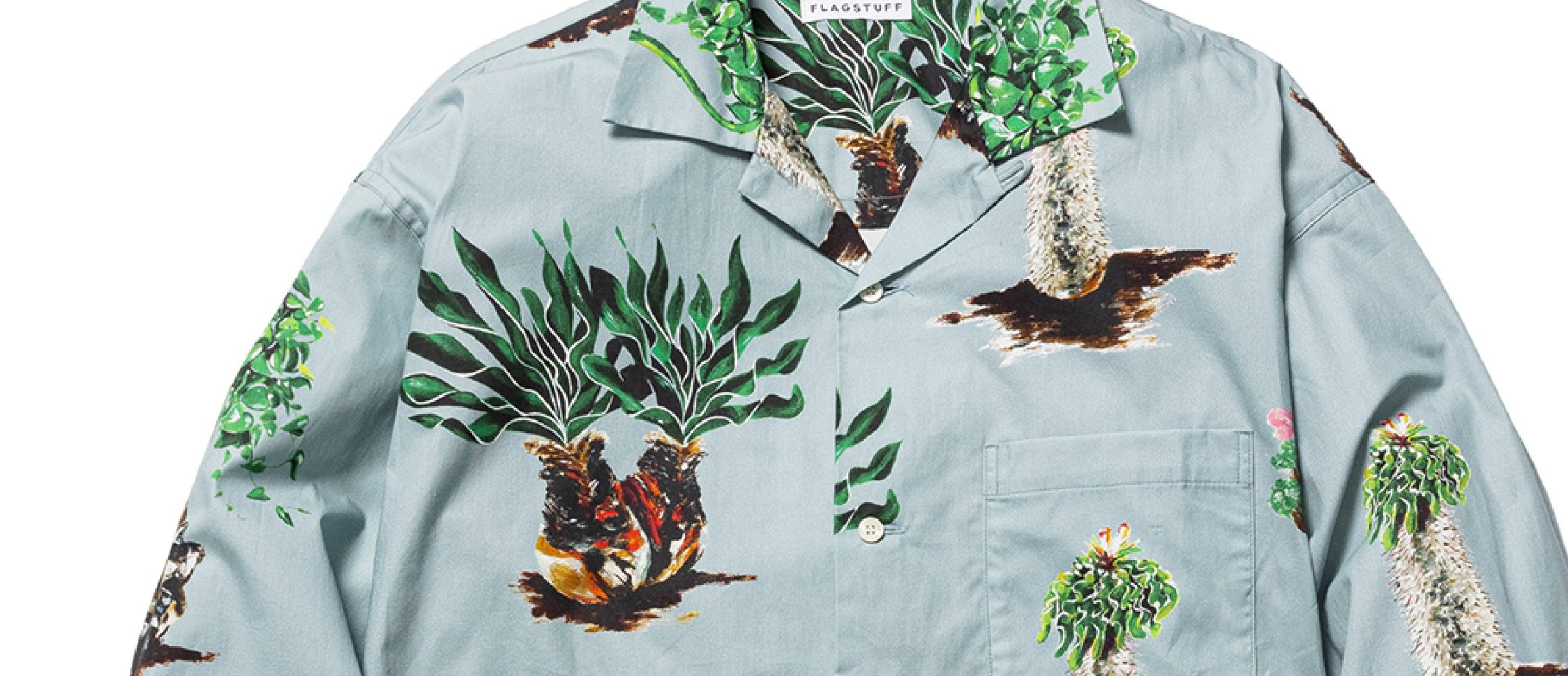 FLAGSTUFF フラグスタフ 鶴仙園 シャツ フラグスタフ×鶴仙園の第3弾。北米・中米の植物をテーマにした