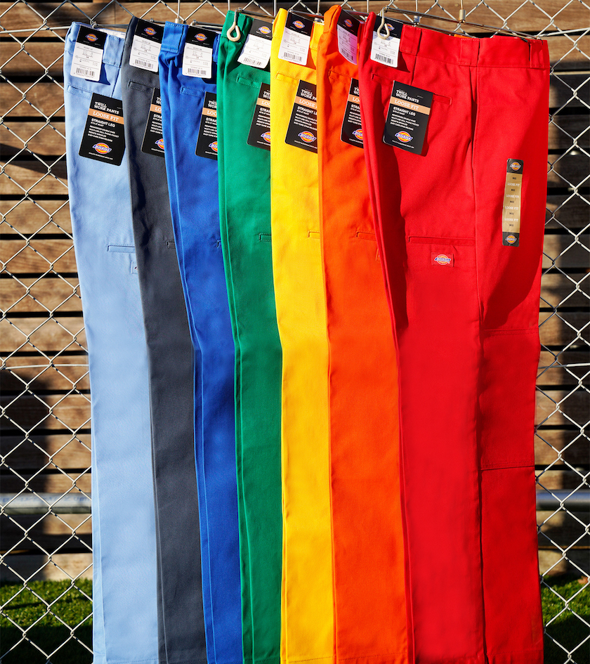 ディッキーズの人気ワークパンツに、7色のビビッドな復刻カラーが