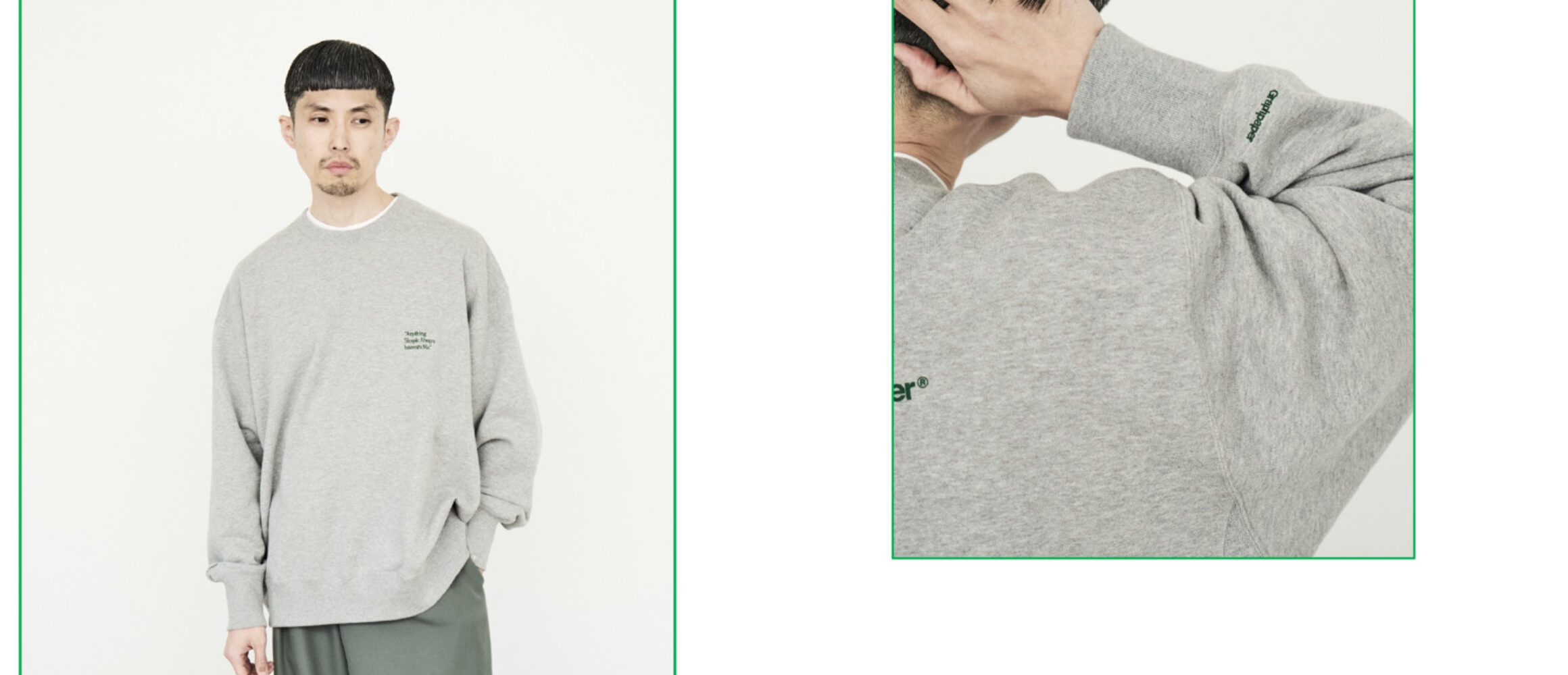 トップス LOOPWHEELERfor Graphpaper Crew NeckSweat ループウィーラーとグラフペーパーの別注スウェットがアクティブ仕様に