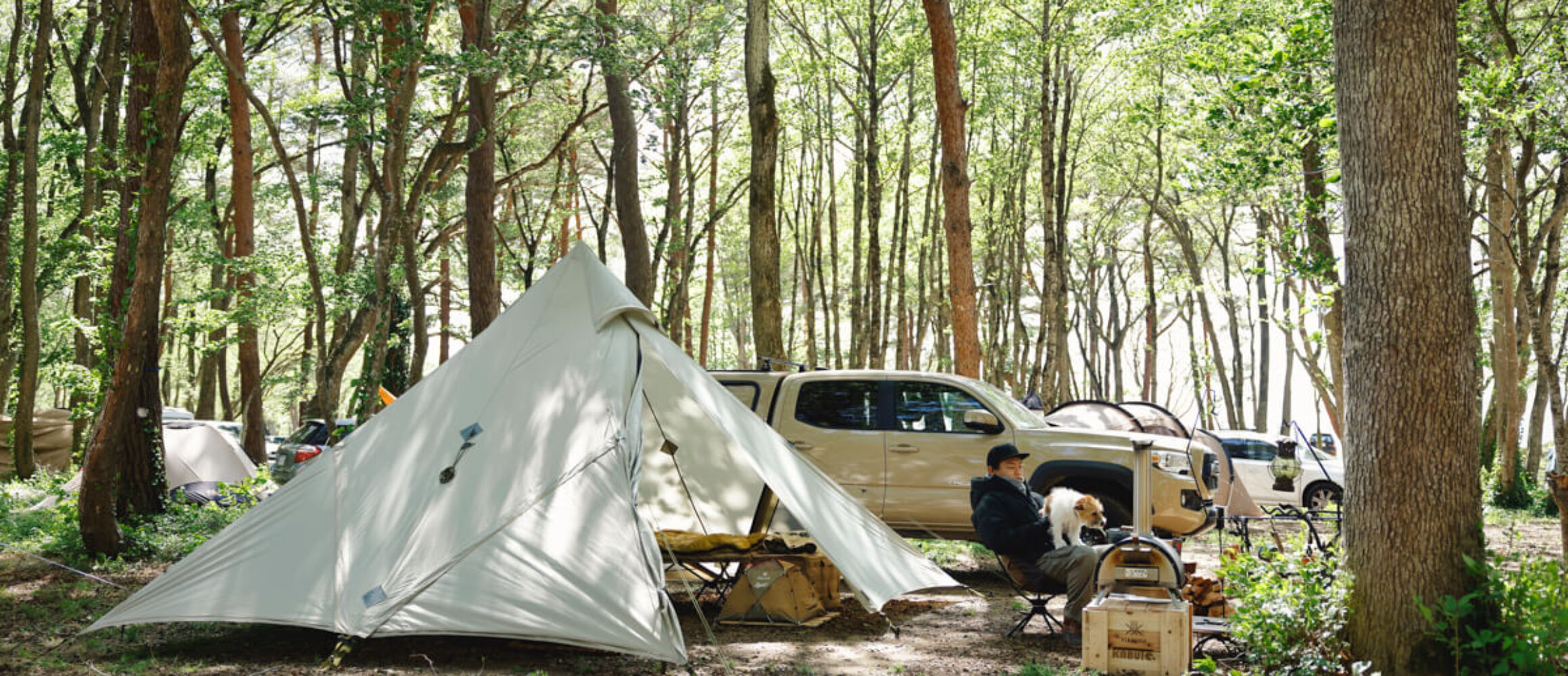 愛犬と楽しむ、焚き火中心のほっこりキャンプ。（GO OUT CAMP猪苗代