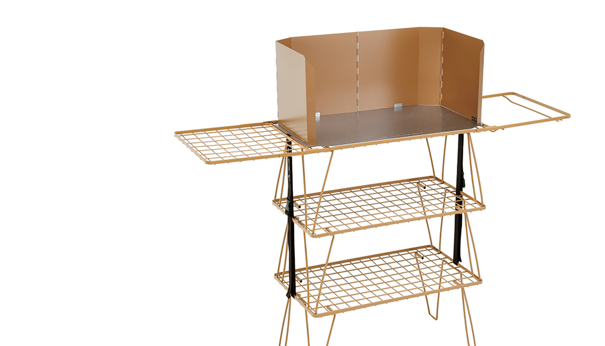 ユニフレームの傑作ラックが、変幻自在のキッチンセットに。見逃し厳禁