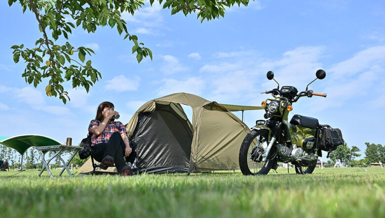 バイク乗りのためのソロ用2ルームテント「マエヒロドーム」が改良されて一般販売スタート。