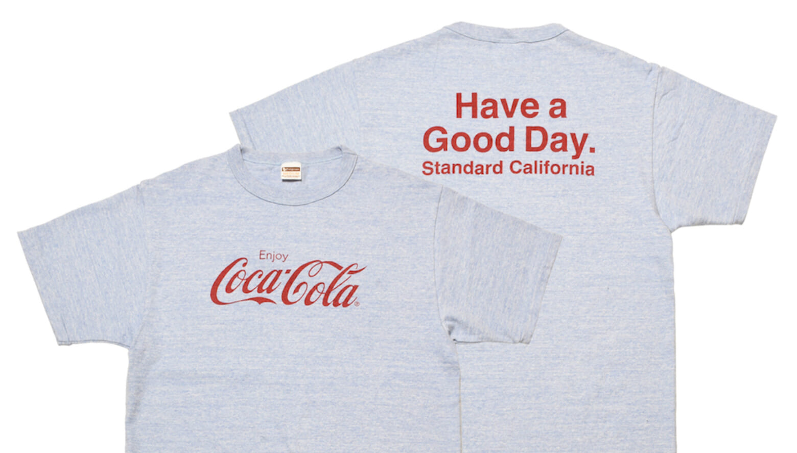 STANDARD CALIFORNIA スタンダードカリフォルニア Tシャツ サイズ:L / 24SS COCA COLA グラフィック ロゴ バインダーネック Tシャツ (COCA COLA × SD 88/12 LOGO T) / ヘザーグリーン / トップス カットソー 半袖【メンズ】【中古】【美品】【K4479】 コカ・コーラ」とのコラボ第4弾はTシャツ！ スタンダード