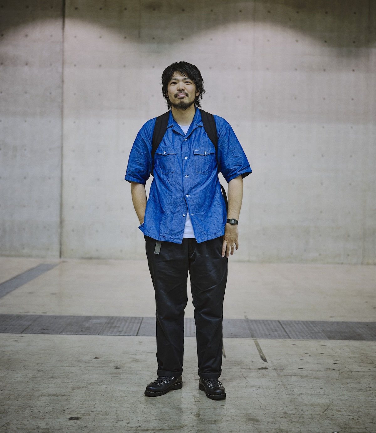 st pour homme シャツ ブルー