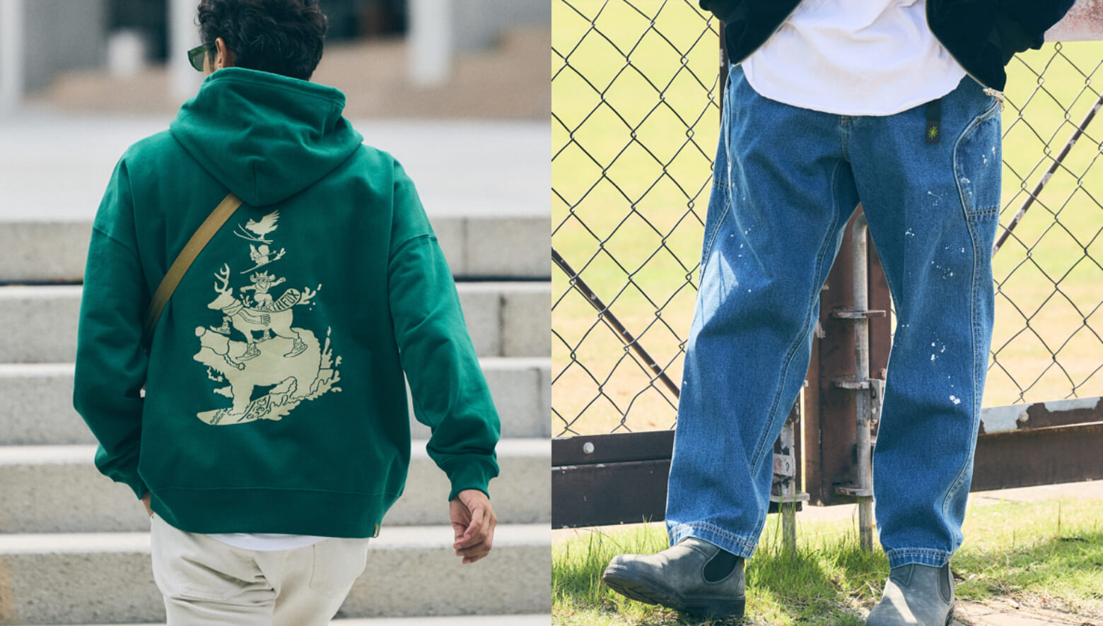 ナチュラルバイシクルのパーカ&ゴーヘンプのデニムパンツ。デイリーに