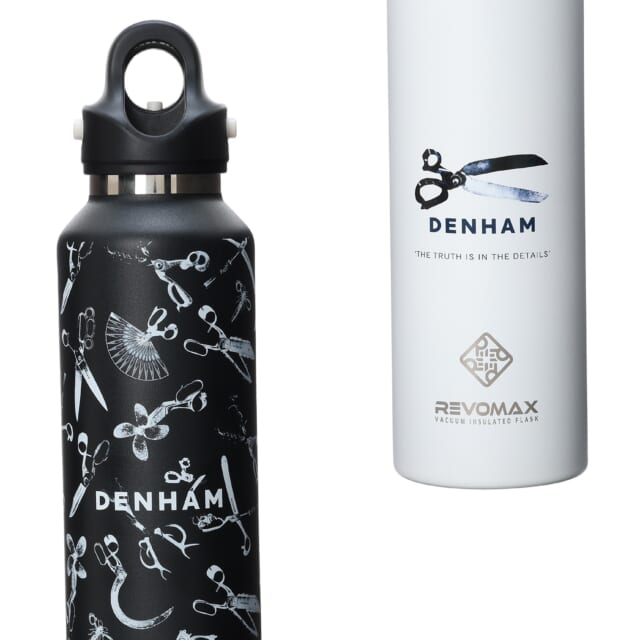 REVOMAX×DENHAMの真空断熱ボトルは、お馴染みハサミマークとモノトーン