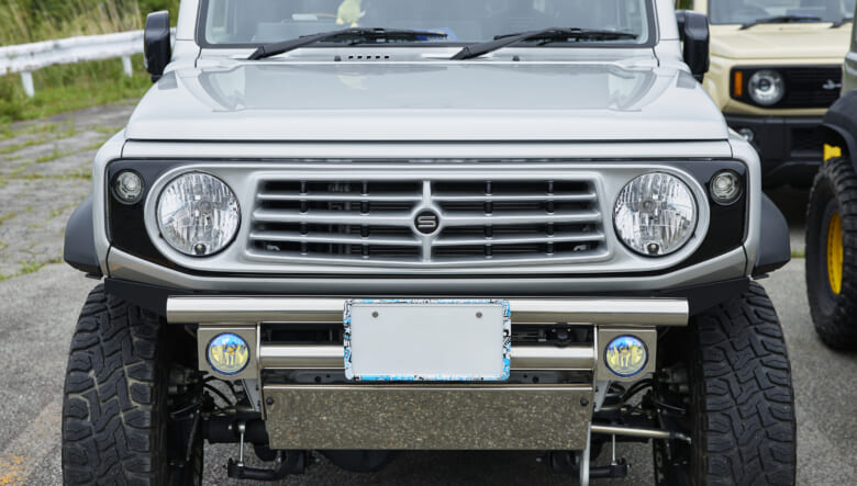 【’24 JIMNY SIERRA JB74】1年考え抜いたカスタムは、差し色の水色がポイント。