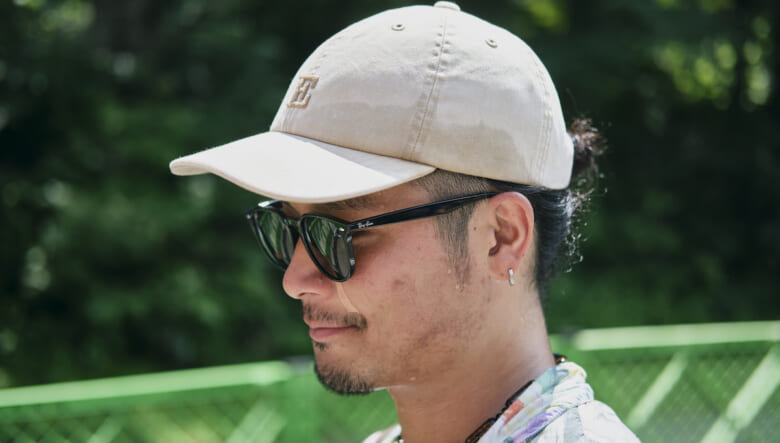 花柄開襟シャツをタックインコーデ。-FUJI ROCK FESTIVAL ’25-