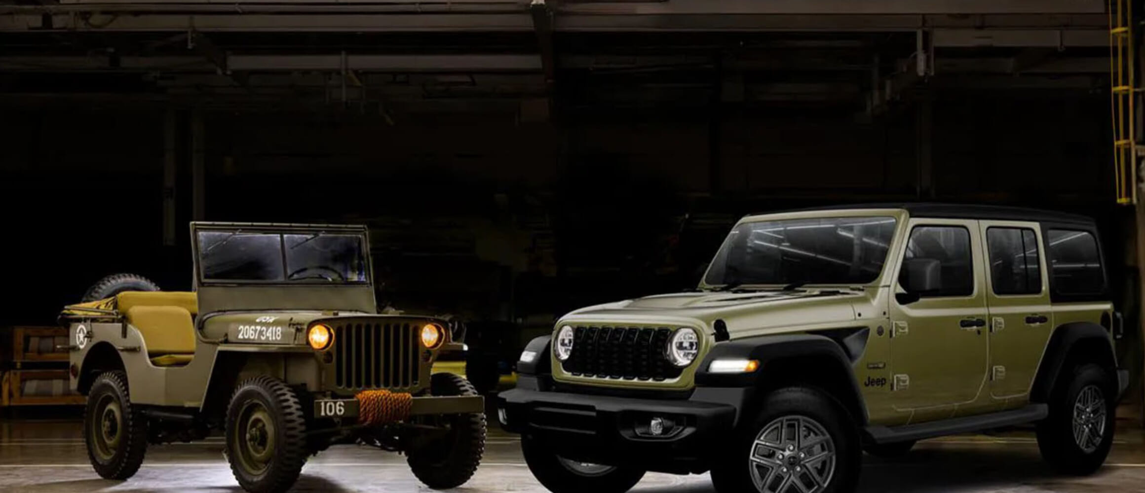 ジープ・ラングラー アンリミテッド スポーツにミリタリーグリーンの