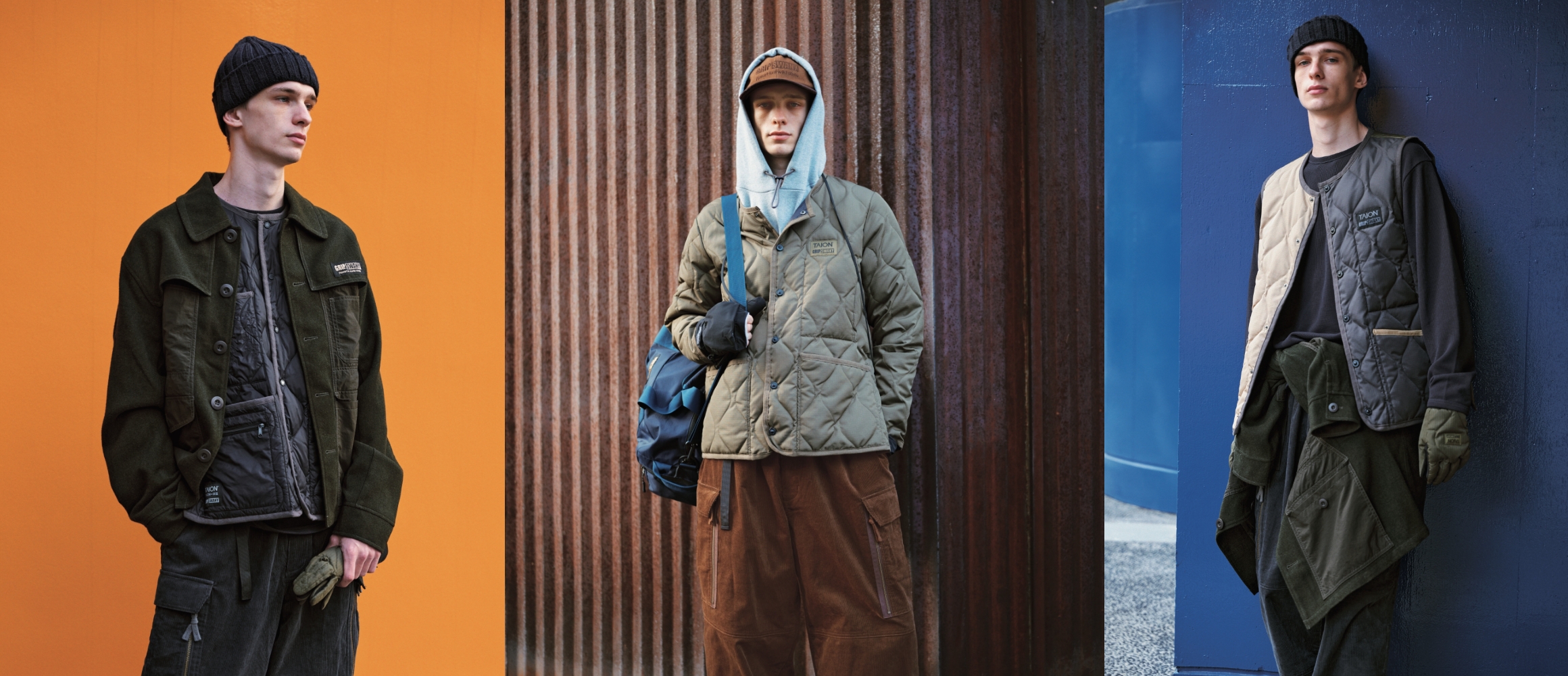 「グリップスワニー」と「タイオン」初タッグは、ワークな防寒日常着。