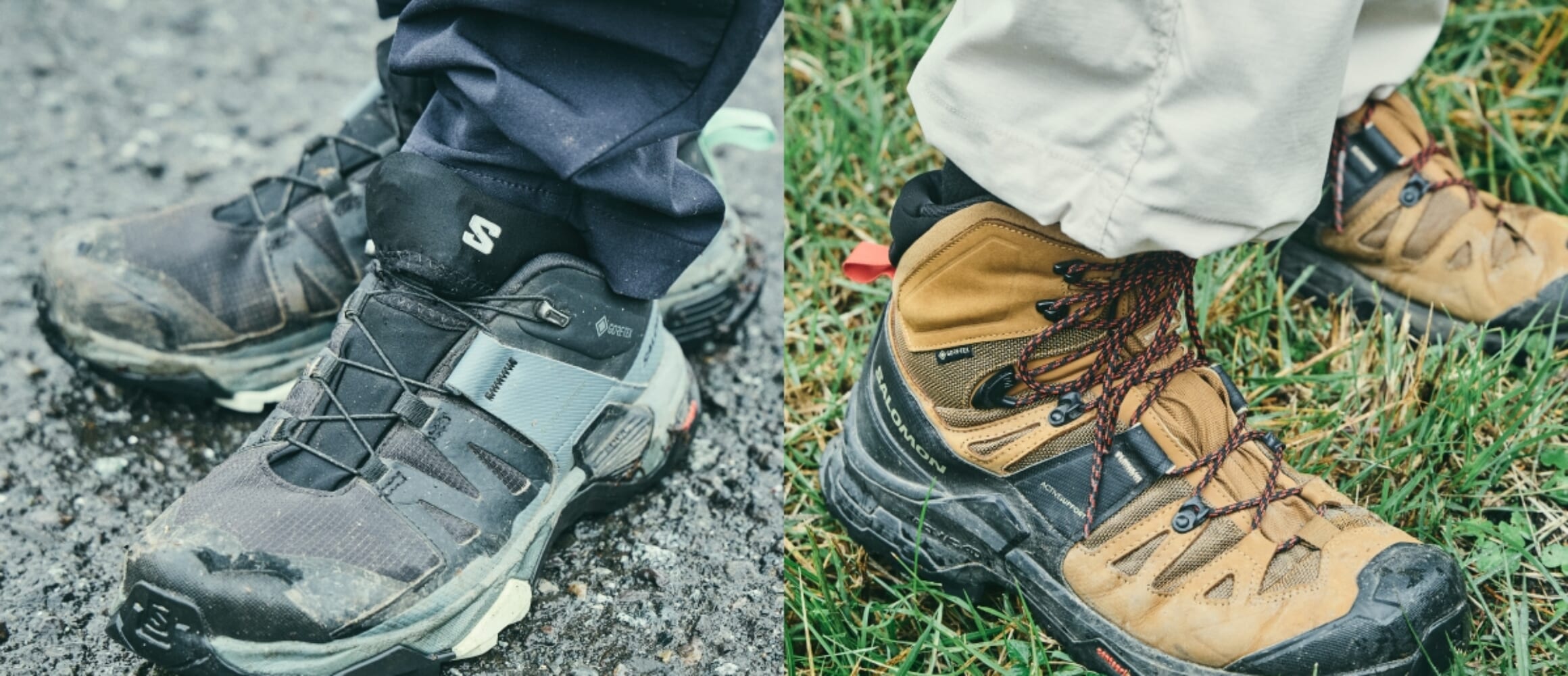 サロモンdarさん専用 フィールド問わず足元を支える「サロモン」のシューズ。ハイカーたちが