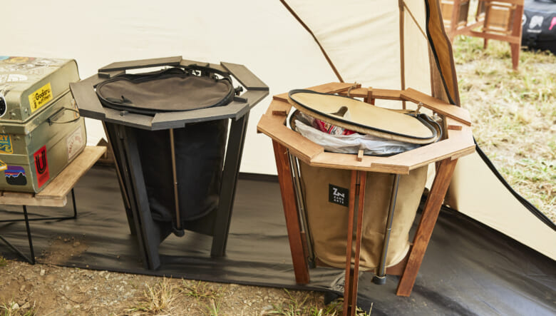 ゼインアーツなどのゴミ箱にも自作のフレームを取り付けたカスタム仕様。