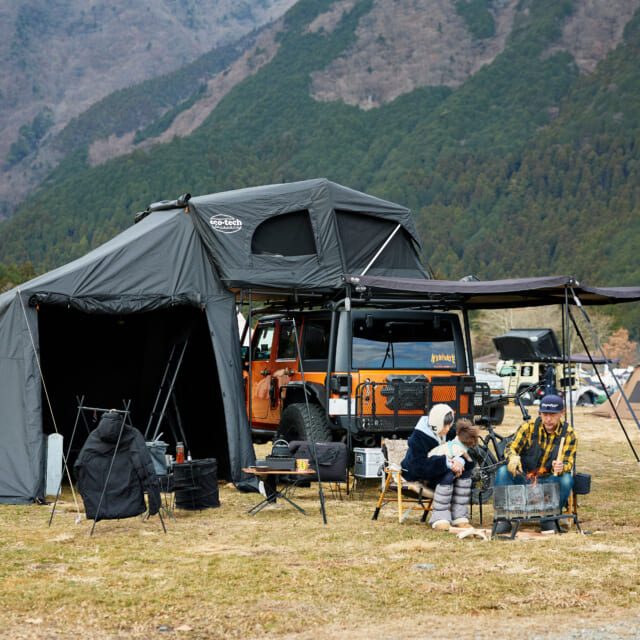 キャンプ引退記念 広々ルーフトップテントが快適!! 寒さ知らずのクルマ一体キャンプ