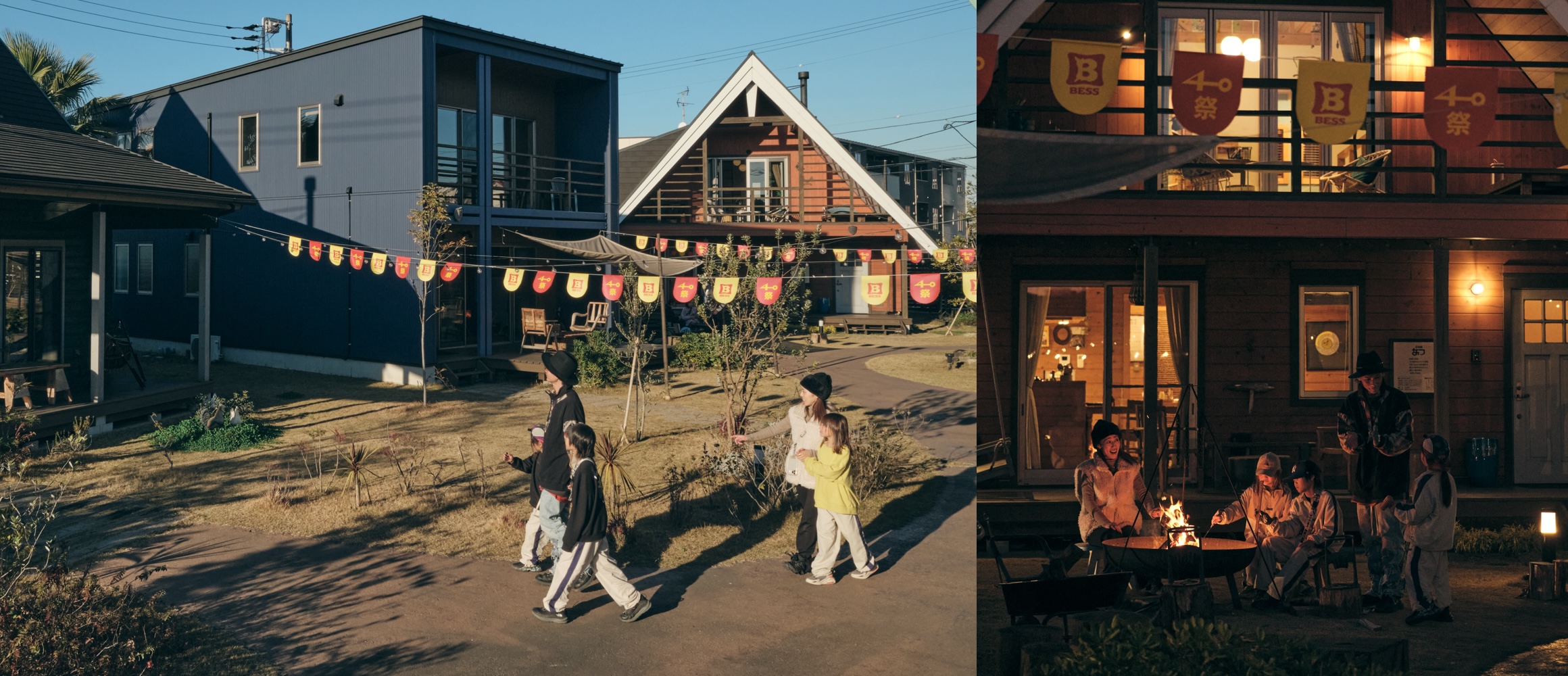 まるでキャンプ場キブン。ファミリーキャンパーが、BESSの展示場LOGWAYを遊び尽くす！【BESSの家探訪】