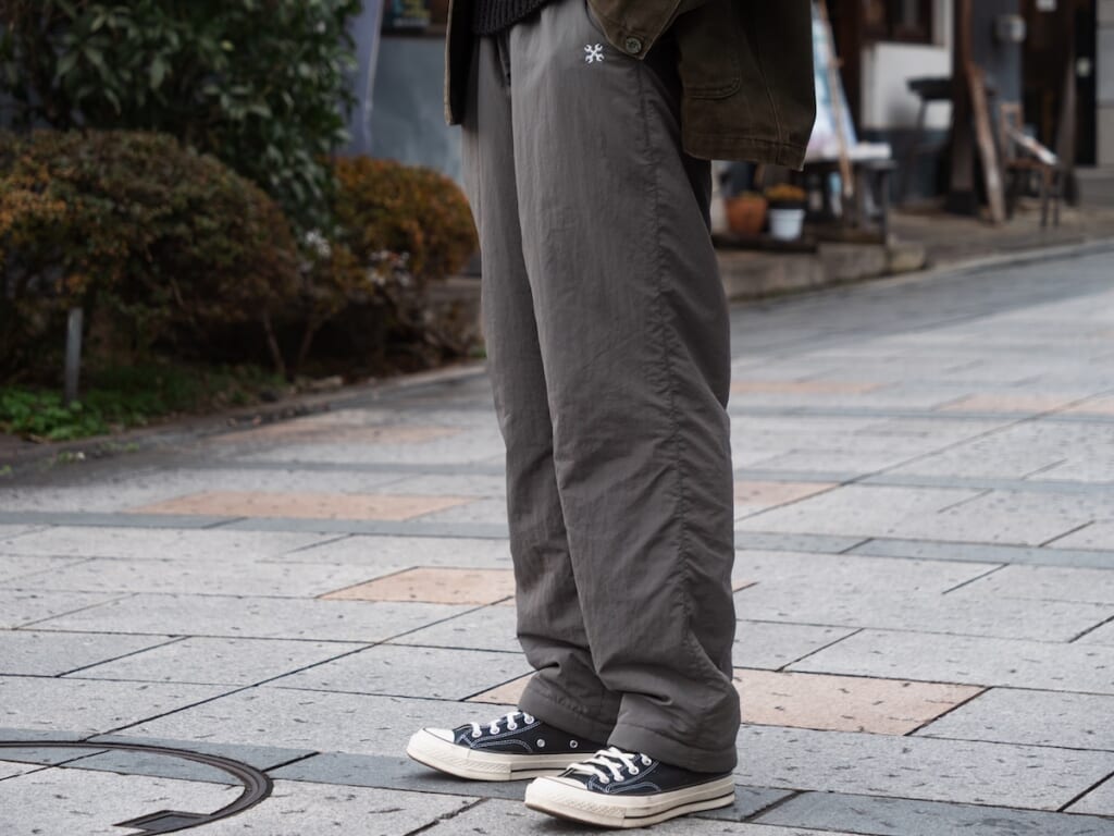 BLUCO.INC（ブルコ） とGO OUTの、「ナイロンシープボアパンツ-GO OUT ver.」