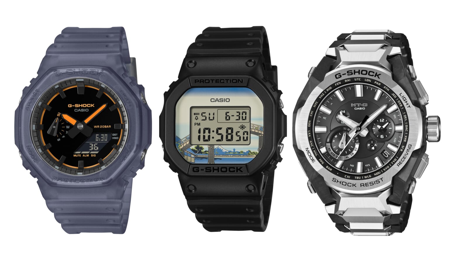 Gショックにニューモデル 3種が追加。和風、音楽、メタルミックスと三