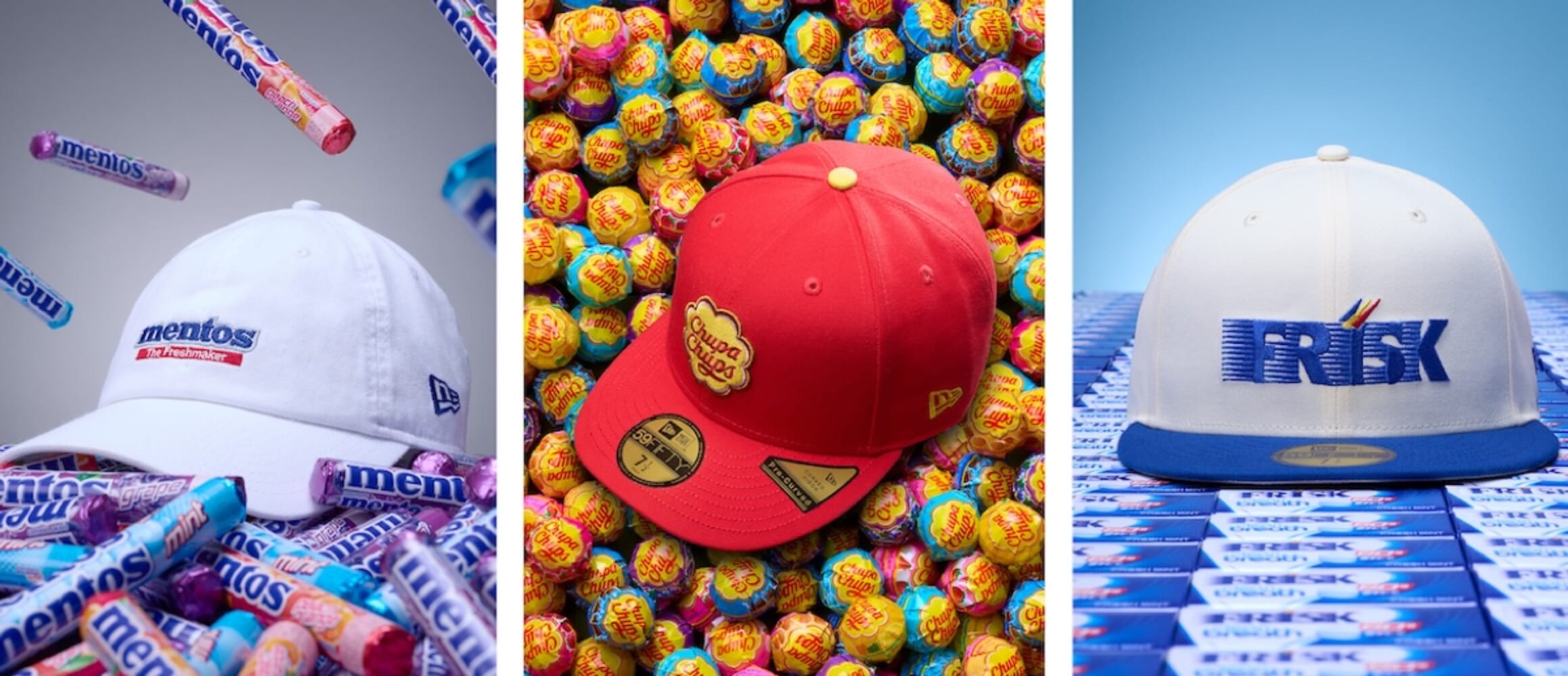 ニューエラが世界的お菓子3メーカーと異色コラボ。ポップなカラー