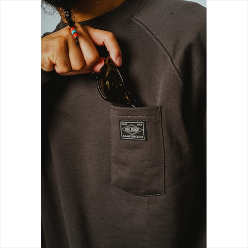 BIGMIKE サングラス 3ポケット クルースウェット(裏パイル)