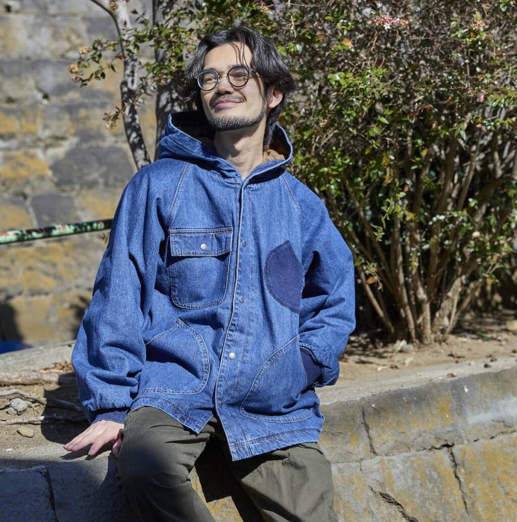 gym master デニム/カツラギパデッドフードジャケット