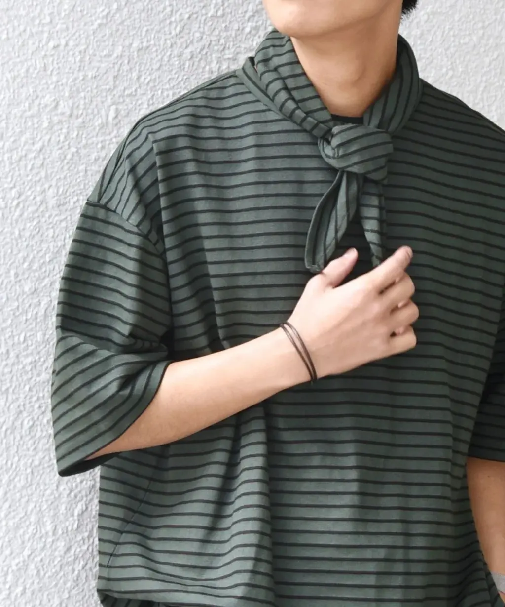 ships any_マリンテイスト ボーダー リラックス Tシャツ