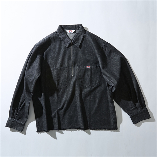 BEN DAVIS BEN DAVIS 【Denim Fringe Half Zip LS】