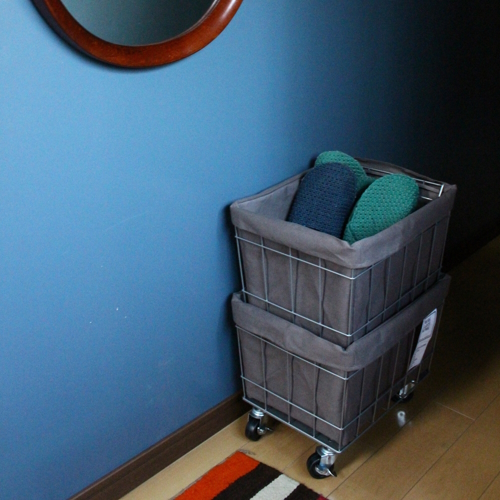 BRID STACKING BASKET 2 with CASTER/ WASHABLE COVER