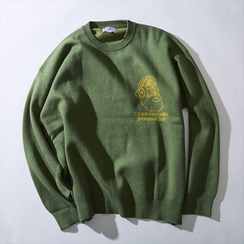 gym master “carefree smile”ジャガードニットクルーネック