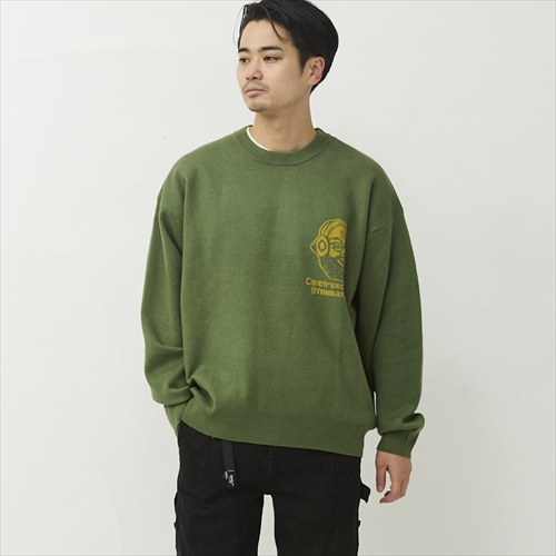 gym master “carefree smile”ジャガードニットクルーネック