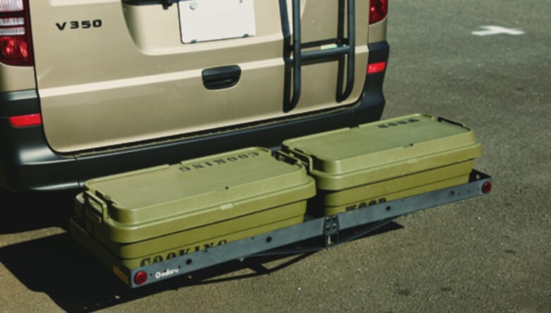 折り畳み式ヒッチカーゴにトランクカーゴがシンデレラフィット。