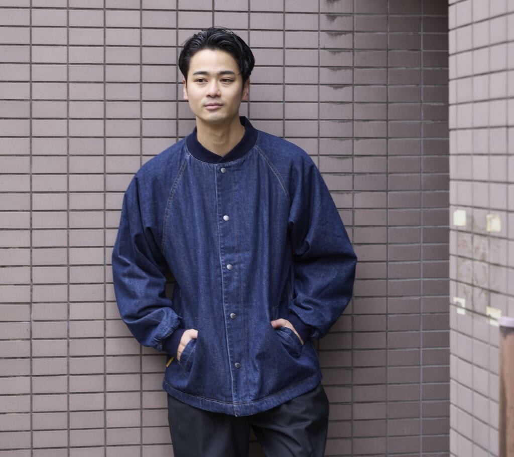 gym master デニム/カツラギパデッドリブカラージャケット