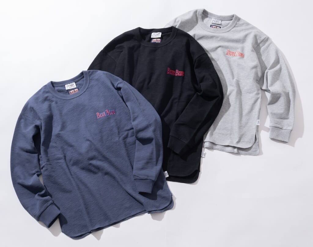 BLUE BLUE×gym maste_ブロックインレイ ロングスリーブ Tシャツ