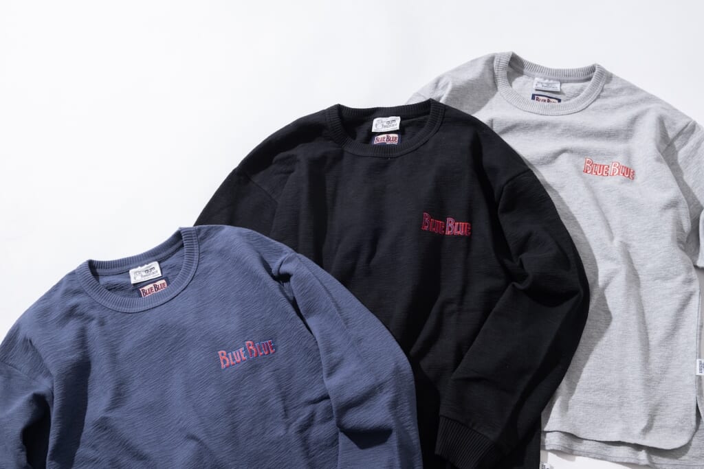 BLUE BLUE×gym maste_ブロックインレイ ロングスリーブ Tシャツ