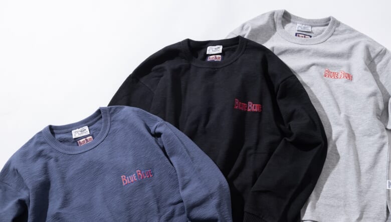 BLUE BLUE×gym maste_ブロックインレイ ロングスリーブ Tシャツ