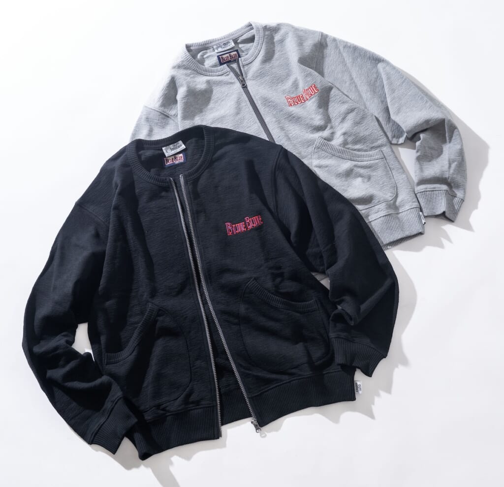 BLUE BLUE×gym maste_ブロックインレイ ZIP カーディガン