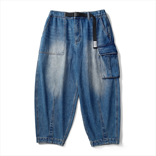 FILTER017 FILTER017®ウォッシュドデニム アシンメトリー パッチワーク テーパード ミリタリー パンツ