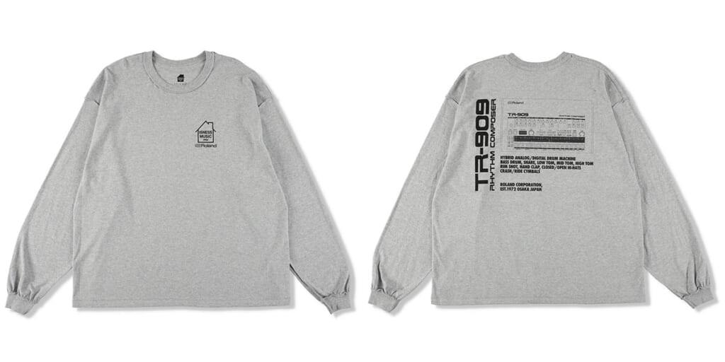 ISNESS MUSIC × Roland “TR-909” LONG SLEEVE T-SHIRTS