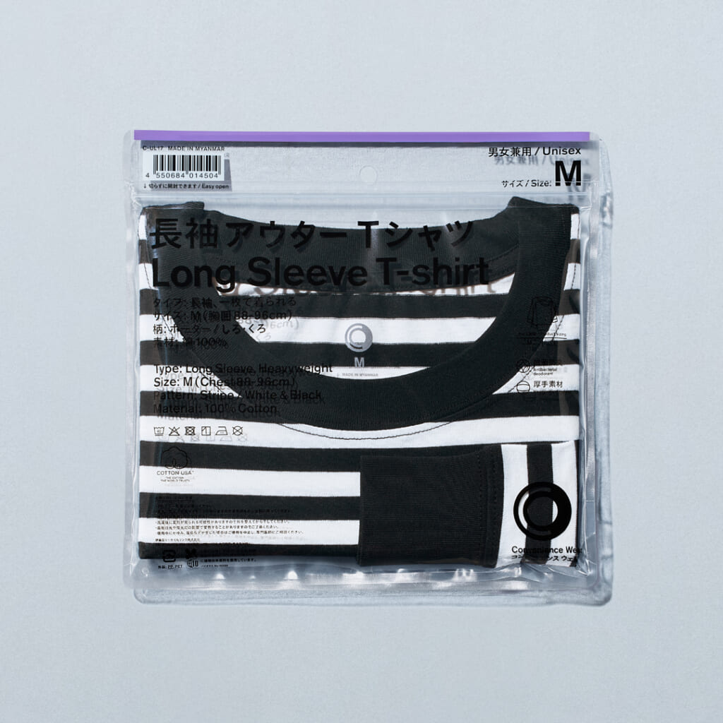 コンビニエンスウェアの長袖アウターTシャツ