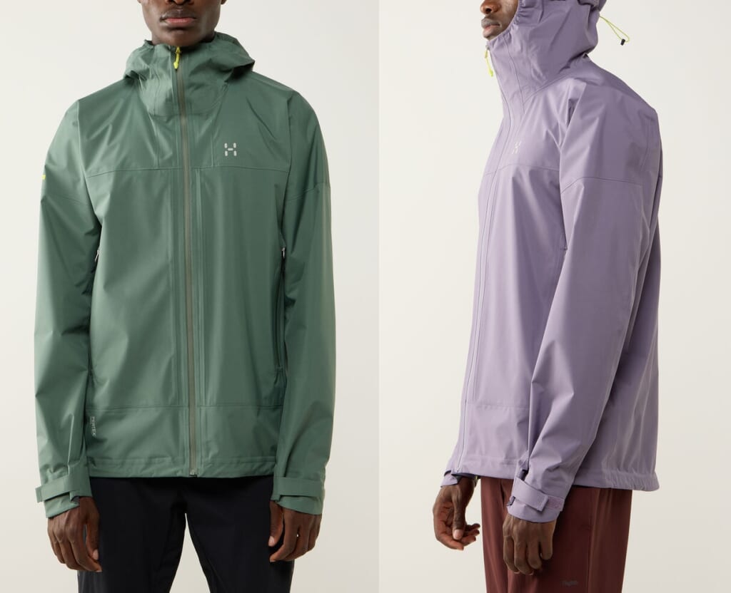 Haglöfs/L.I.M Airak 2,5L Jacket【左】chlorophyll green【右】purple fog着画