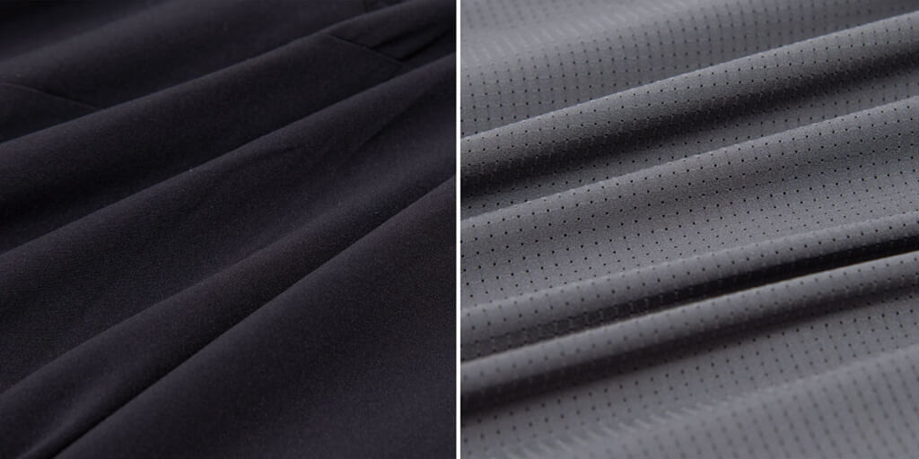 英国発祥のアウトドアブランド「KARRIMOR（カリマー）」から、前面（お腹側）と背面（背中側）で高機能素材を大胆に使い分けた画期的なハイブリッド構造のソフトシェル“active softshell（アクティブソフトシェル）”シリーズが登場。
 KARRIMOR「active softshell zip-up」

従来のソフトシェルでは両立が難しかった「防風性」と「通気性」という相反する要素を高次元で両立しているだけでなく軽量・コンパクトなので、春秋の登山やスピードハイクなど、運動強度の高いシーンで幅広く活躍しそうな一着に仕上がっている。
前面には防風素材、背面には高通気＆吸汗速乾素材。
 KARRIMOR「active softshell zip-up」
 KARRIMOR「active softshell zip-up」
 KARRIMOR「active softshell zip-up」

 KARRIMOR「active softshell zip-up」¥19000

“アクティブソフトシェル”シリーズの最大の特長は、前面と背面で高機能素材を使い分けた、ハイブリッド構造。

前面には、防風性・はっ水性・軽量性・ストレッチ性を高いレベルで兼備した高機能素材“FEATHERLIGHT PE（フェザーライトPE）”を採用して、冷たい風を受けやすい体の前面をしっかり守り、行動中の体温低下を防止。
画像に alt 属性が指定されていません。ファイル名: sozai-1024x512.jpg
（左）フェザーライトPE／（右） KARRIMOR「active softshell zip-up」