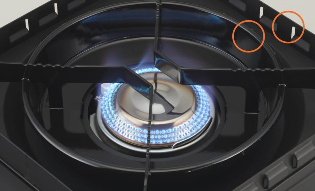 カセットフー “タフまるXG Jr.”の五徳と火口部分