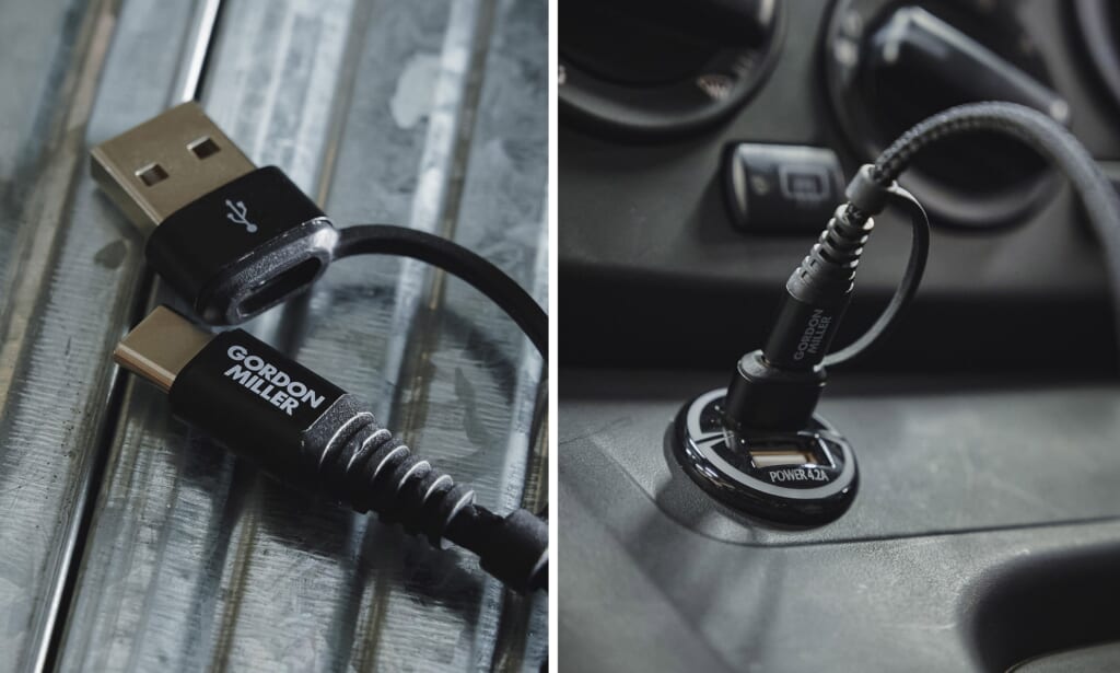 GORDON MILLER USB CABLE A/C 2in1使用例、コネクタ