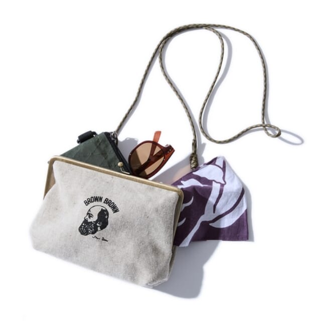 BrownBrown×GO OUT リメイクMr.Brownがま口ショルダーバッグ