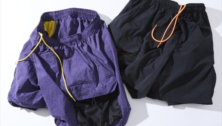 POLeR SHIRRING NYLON PARACHUTE SHORTS