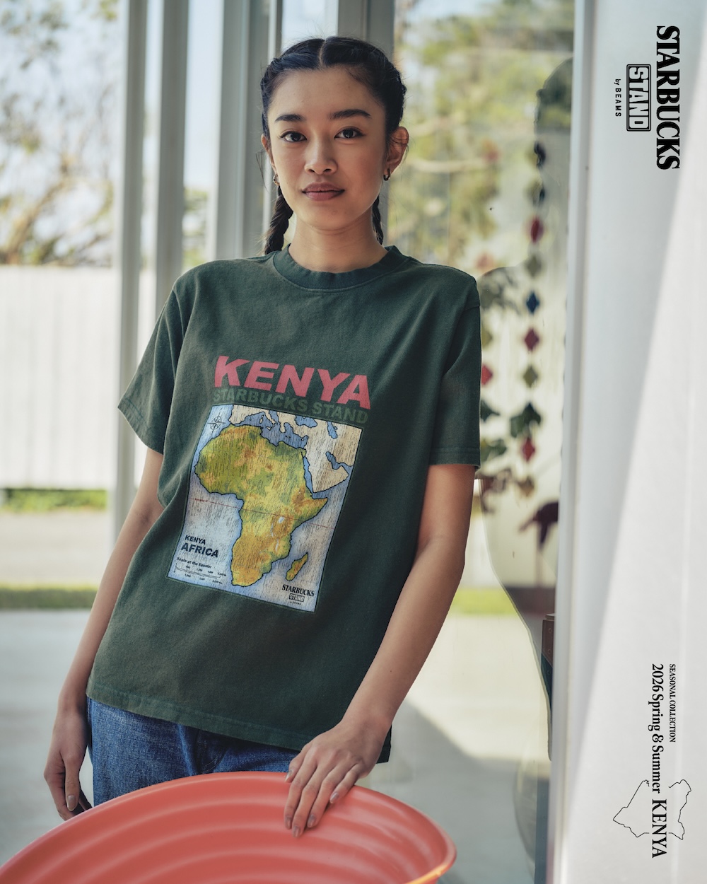 〈STARBUCKS STAND by BEAMS〉プリントTシャツ KENYA