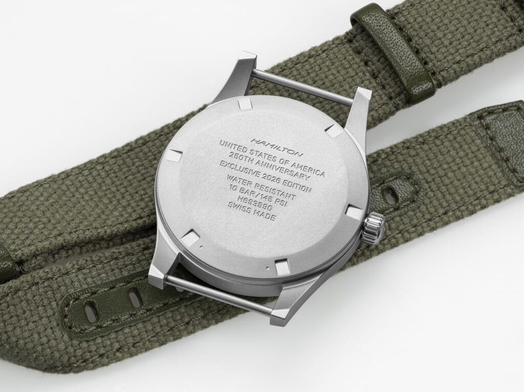 カーキ フィールド メカ 36mm ジャパン エディション裏蓋と固定式バー