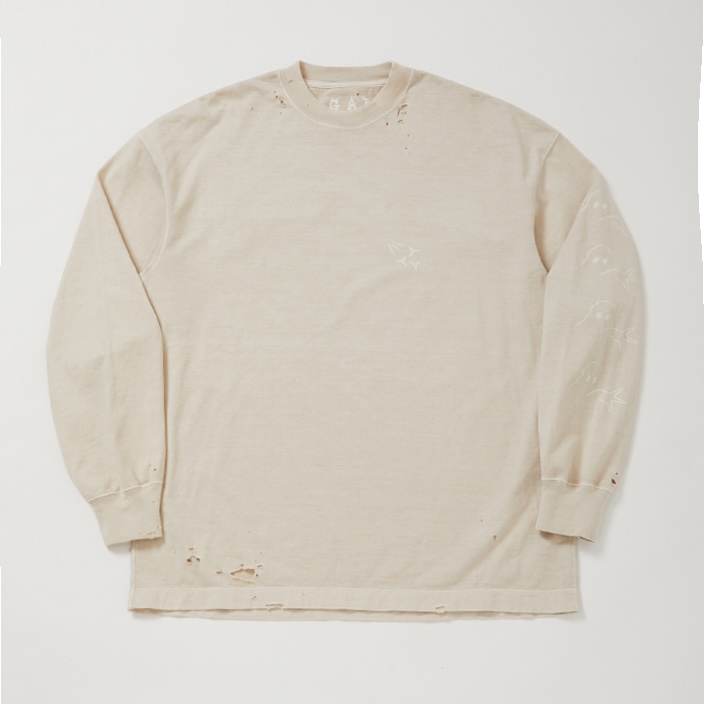 KREVA×ALMOSTBLACKのDAMEGE DYEING LONG SLEEVE T