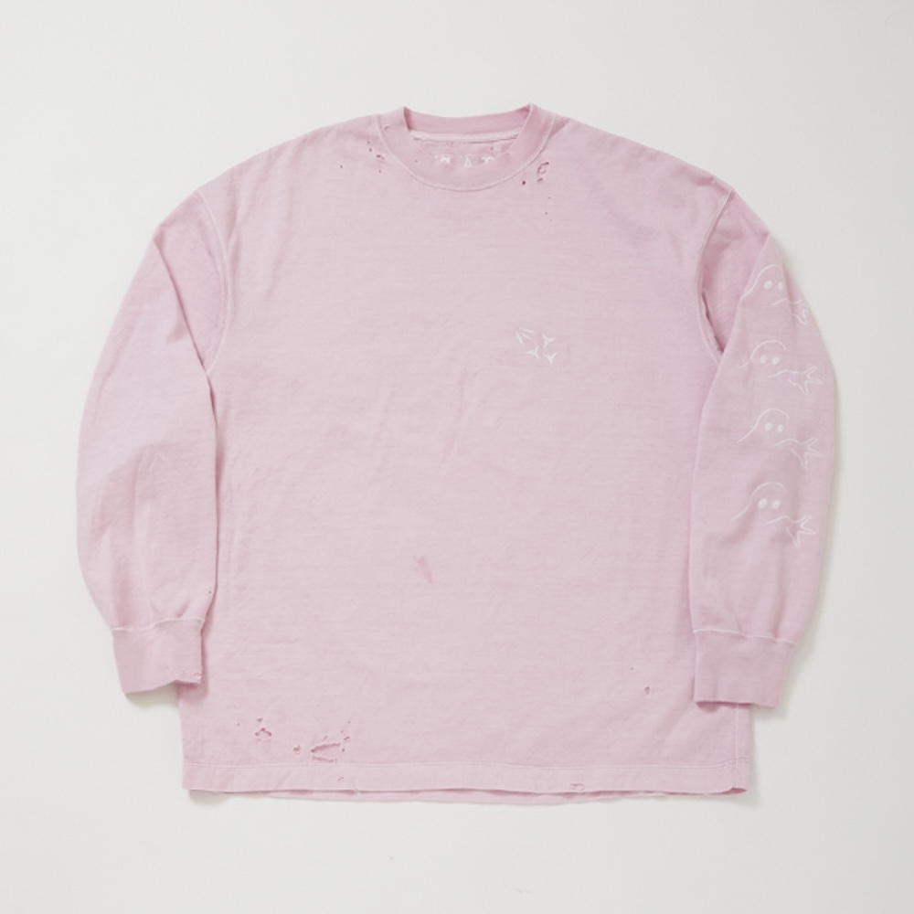 KREVA×ALMOSTBLACKのDAMEGE DYEING LONG SLEEVE T